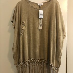 Symmetry poncho with tassels size S NWT